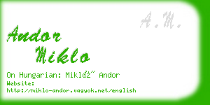 andor miklo business card